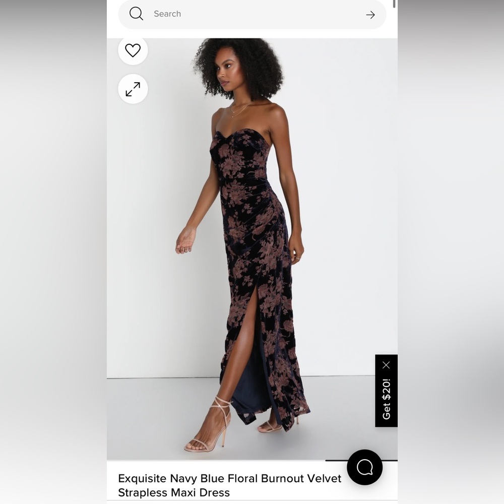 LULU’s VELVET STRAPLESS DRESS